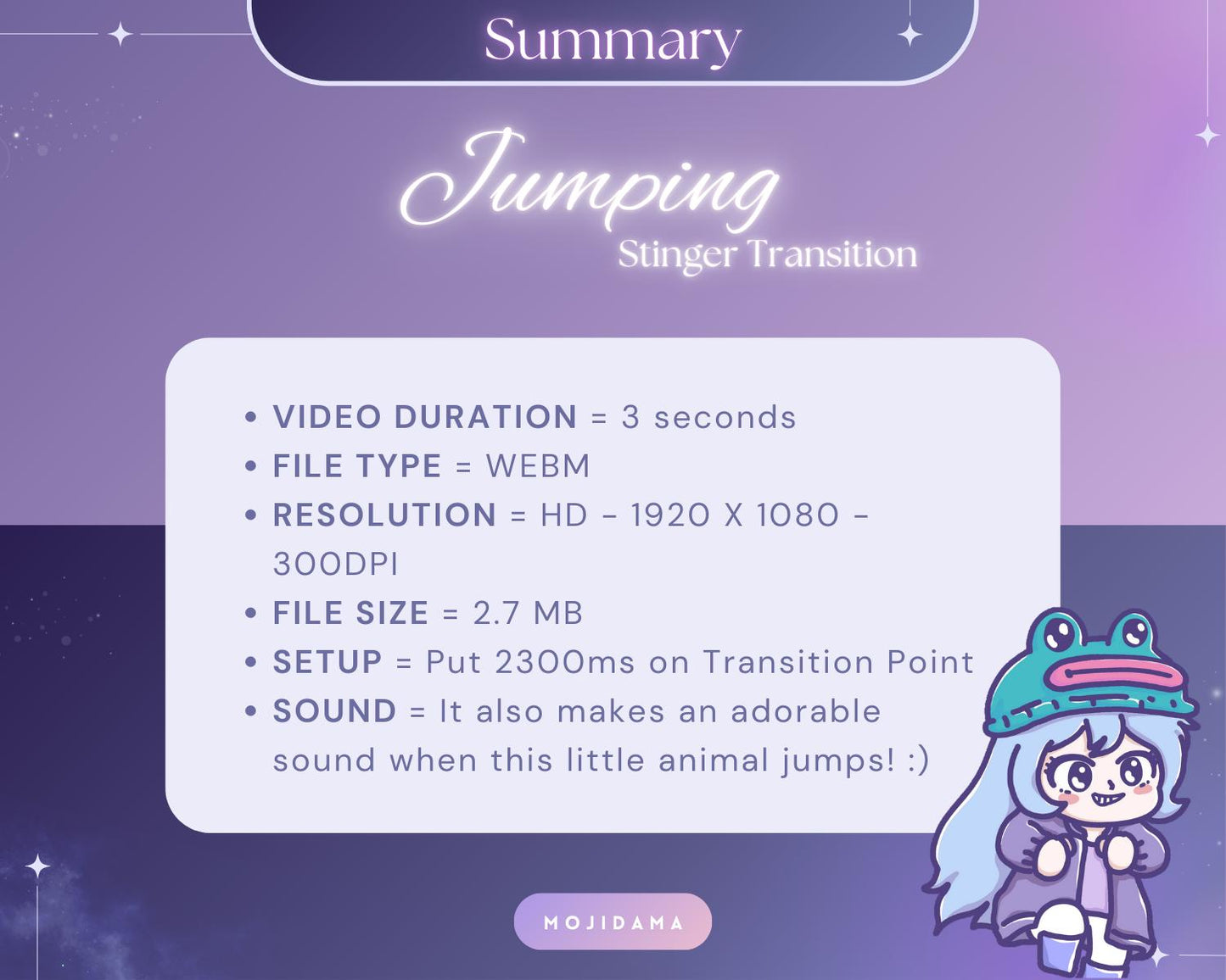 Unicorn Twitch Stinger Transition Jumping Animation Cute Gaming Switch Change Scene Screen Funny Kawaii Vtuber Kick Youtube Obs Streamlabs