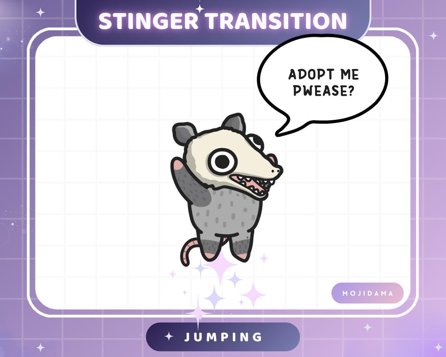 Possum Twitch Stinger Transition Jumping Animation Cute Rat Opossum Gaming Switch Change Scene Screen Kawaii Vtuber Youtube Obs Streamlabs