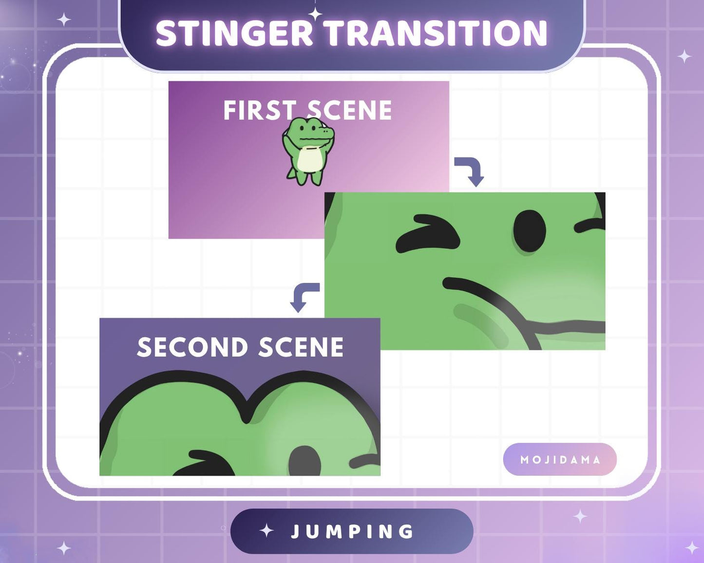 Crocodile Jumping Twitch Transition Stinger Alligator Streamlabs Cute Animation Gaming Switch Change Scene Screen Kawaii Vtuber Kick Youtube