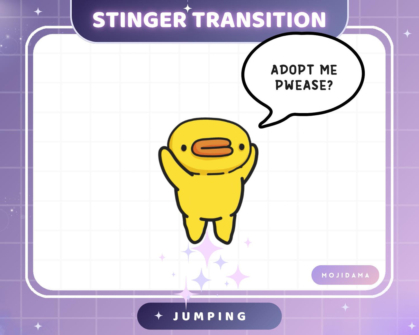 Duck Jumping Twitch Transition Stinger Obs Streamlabs Cute Jump Animation Gaming Switch Change Scene Screen Funny Kawaii Vtuber Kick Youtube