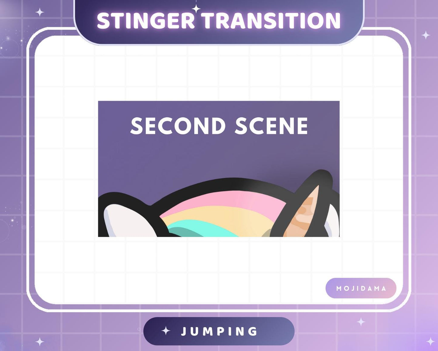Unicorn Twitch Stinger Transition Jumping Animation Cute Gaming Switch Change Scene Screen Funny Kawaii Vtuber Kick Youtube Obs Streamlabs