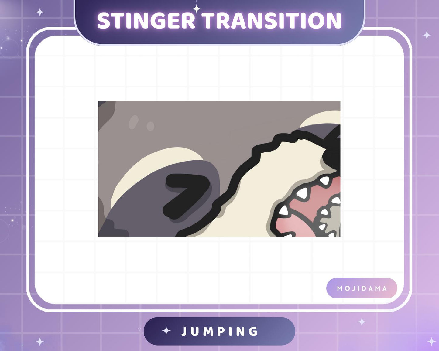 Raccoon Twitch Stinger Transition Jumping Animation Cute Gaming Switch Change Scene Screen Funny Kawaii Vtuber Kick Youtube Obs Streamlabs