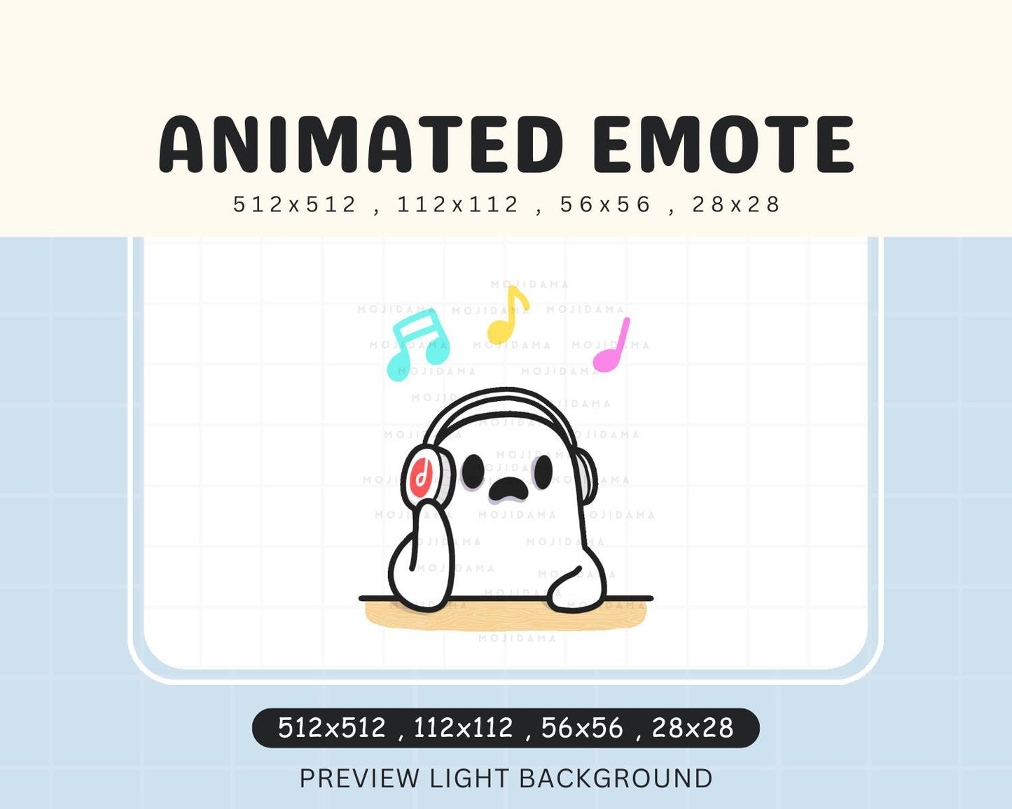 Animated Ghost Music Emote: Halloween Twitch/Discord/Kick (Digital Download)