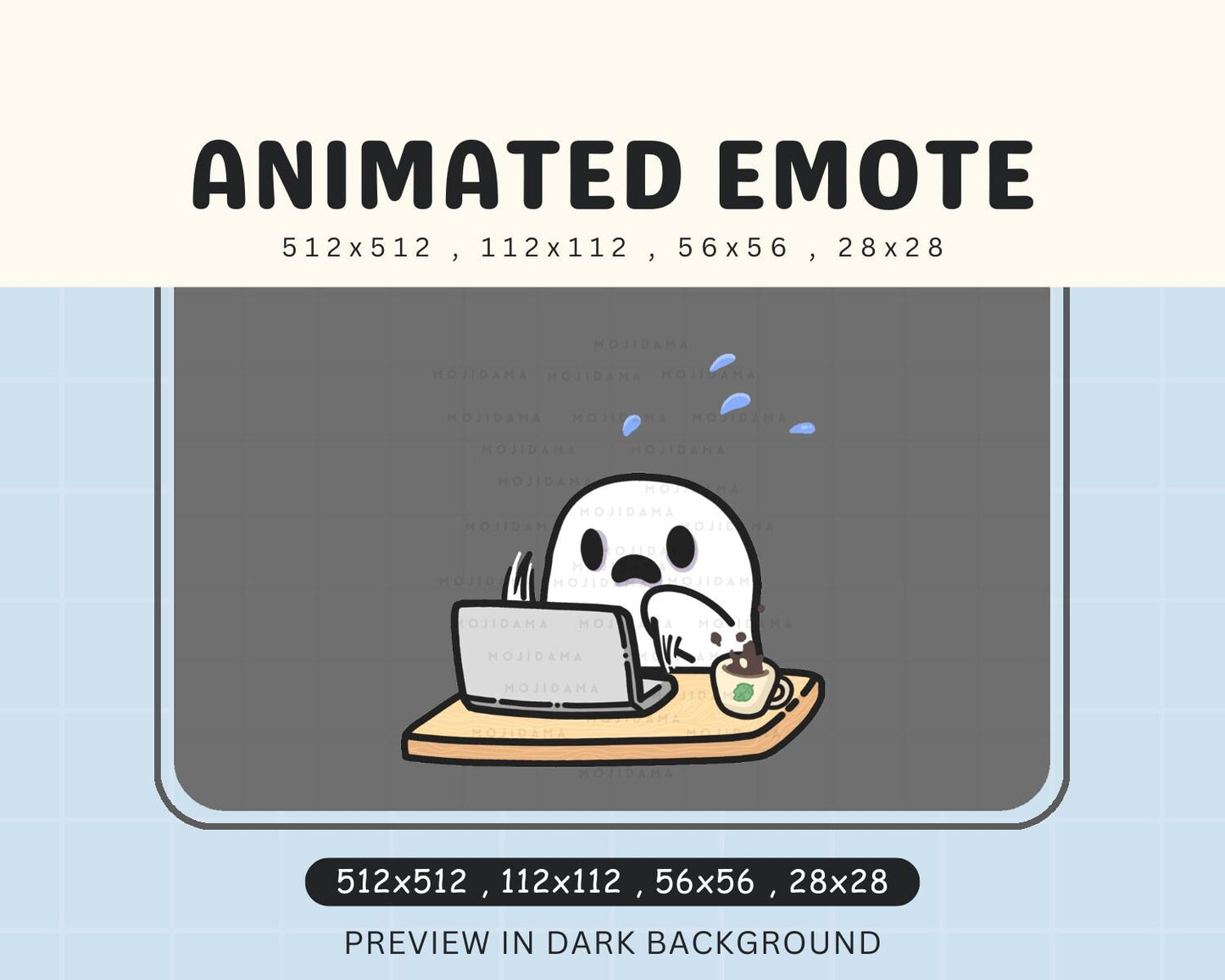 Animated Ghost Typing Emote: Halloween Twitch/Discord/YouTube (Digital Download)