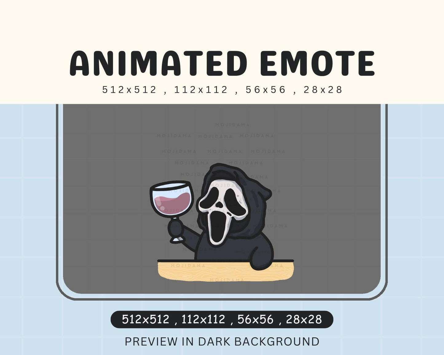 Animated Ghost Wine Emote: Halloween Cheers for Twitch, Discord, YouTube (Digital Download)