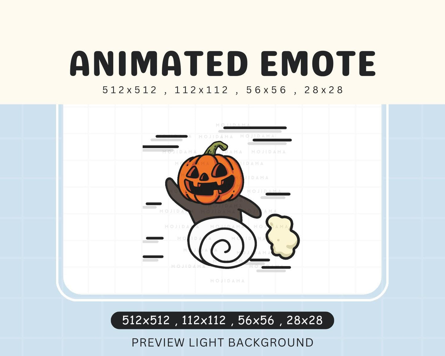 Pumpkin Halloween Run Emotes Twitch Spooky Ghost Scary Animation Speed Running Fast Away Emote Vtuber Animated Live Stream Discord Youtube