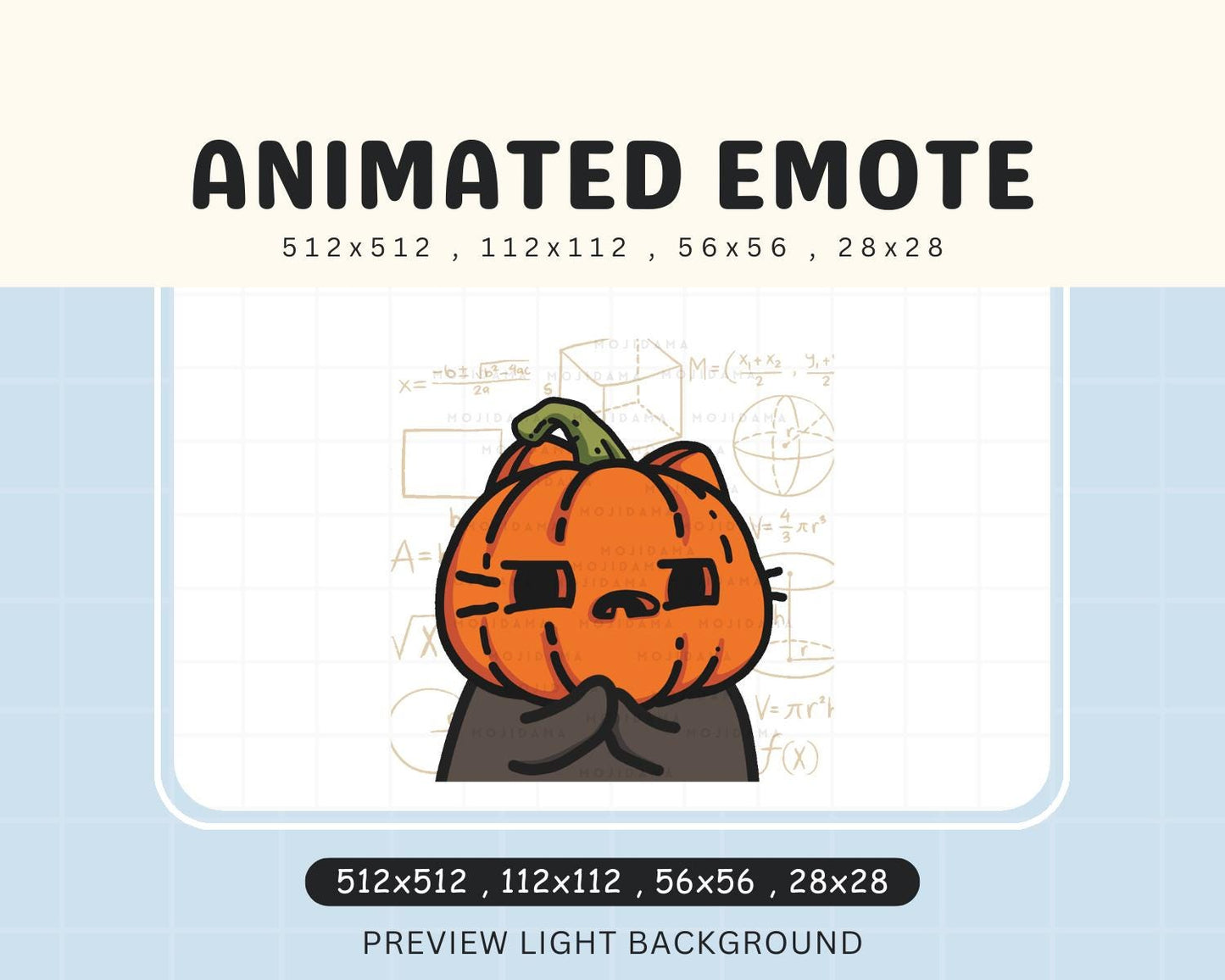 Pumpkin cat Halloween Emotes Twitch Sneaky Spooky Ghost Scary Animated Emote Animation Vtuber Live Stream Gaming Discord Youtube Obs Emot