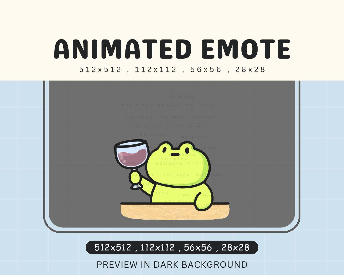 Animated Frog Wine Emote: Cheers Pepe Twitch/Discord/YouTube (Digital Download