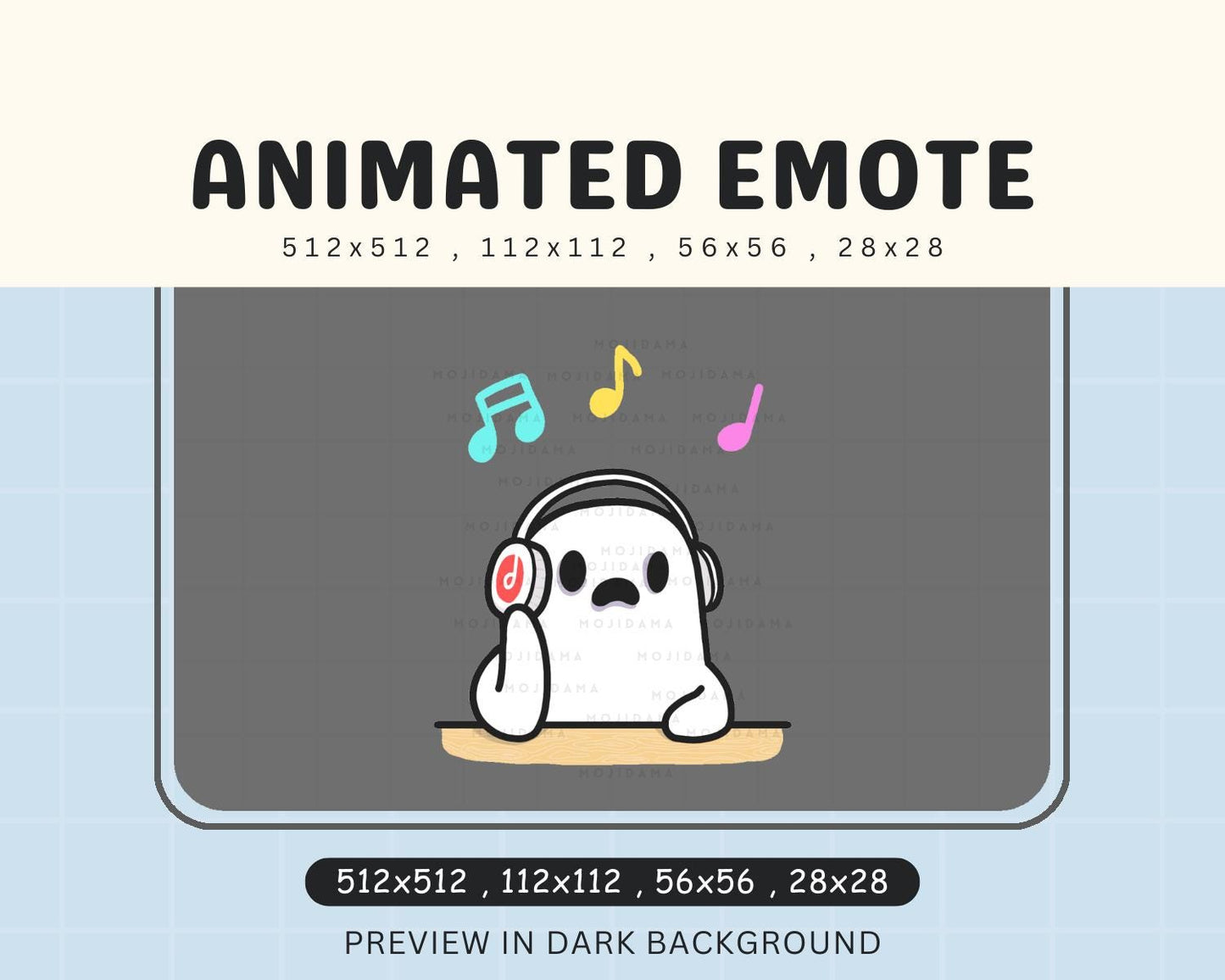 Animated Ghost Music Emote: Halloween Twitch/Discord/Kick (Digital Download)