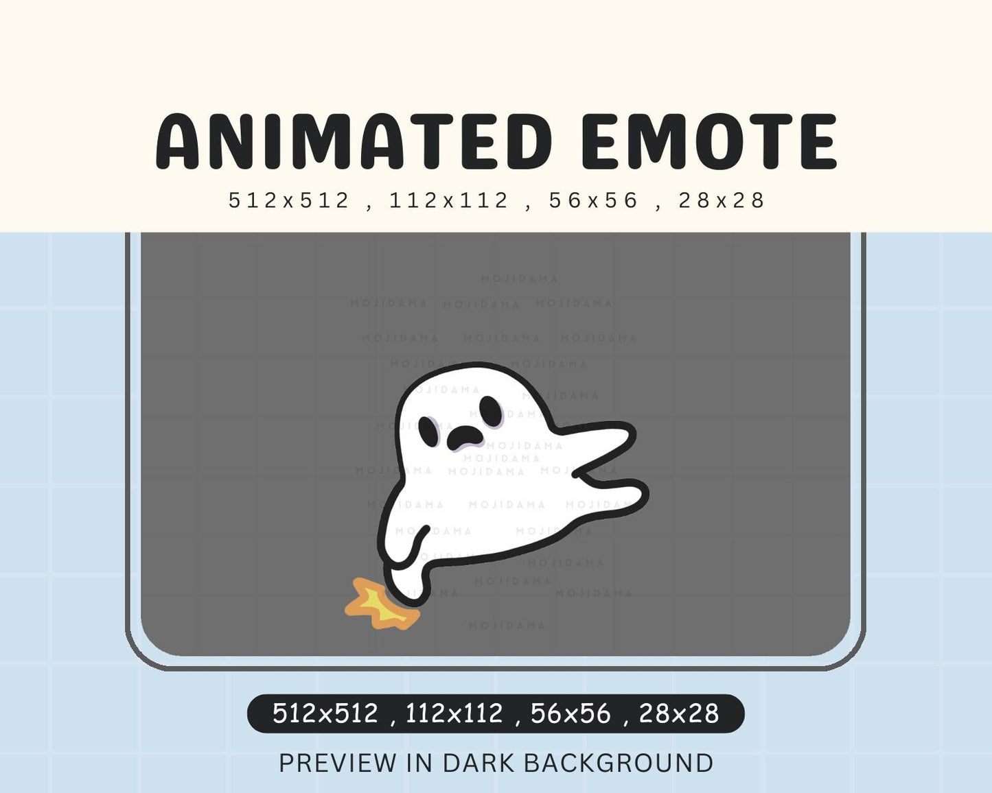 Animated Ghost Hype Emote: Spooky Halloween Twitch/Discord Stream (Digital Download)