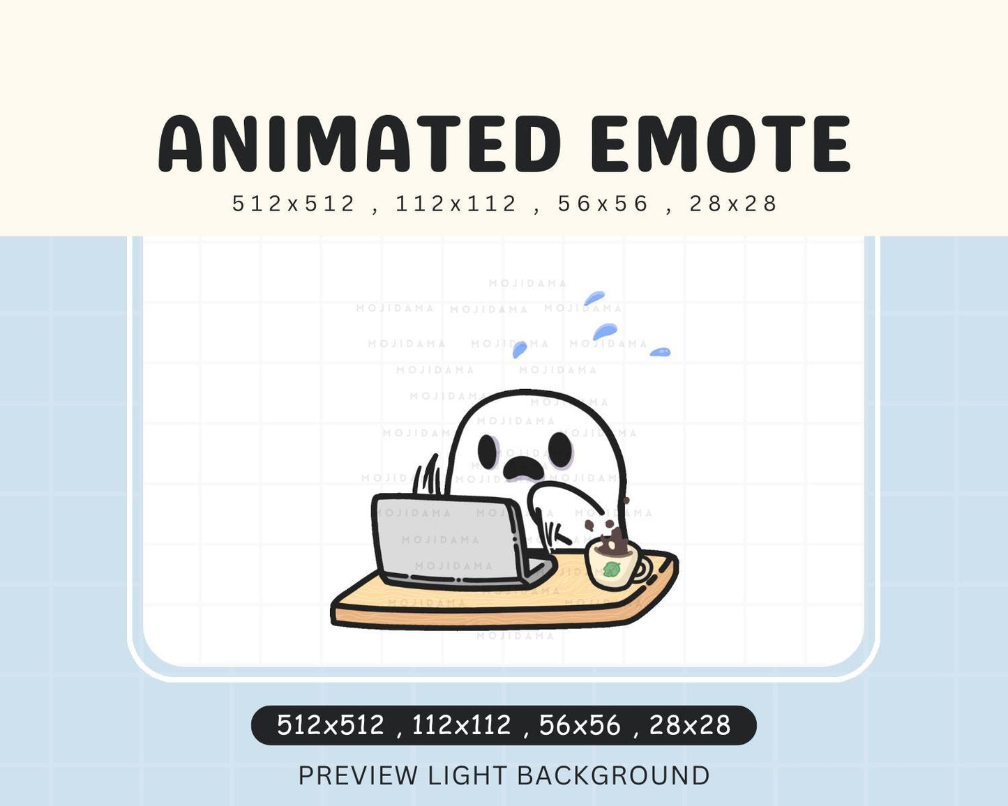 Animated Ghost Typing Emote: Halloween Twitch/Discord/YouTube (Digital Download)
