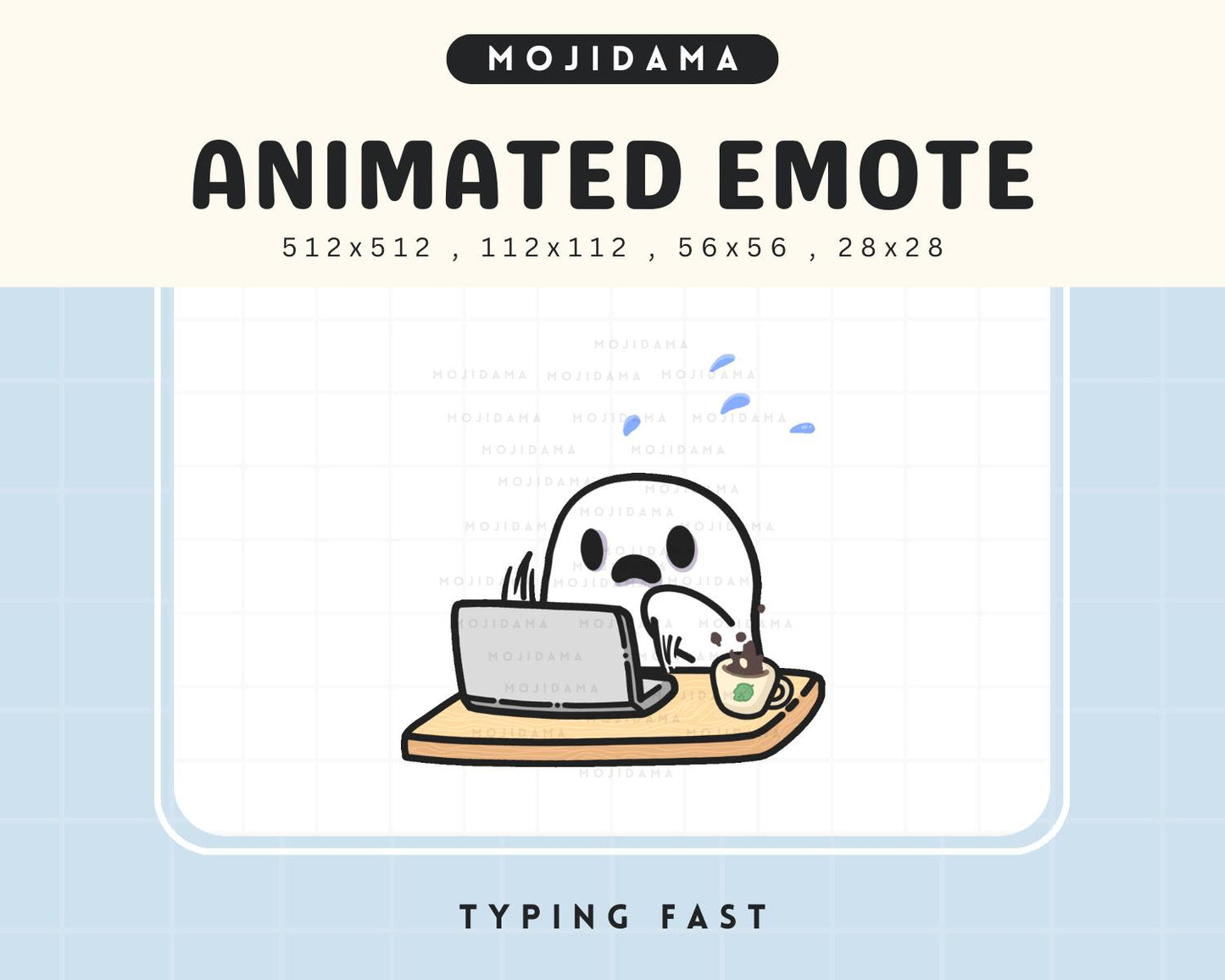 Animated Ghost Typing Emote: Halloween Twitch/Discord/YouTube (Digital Download)
