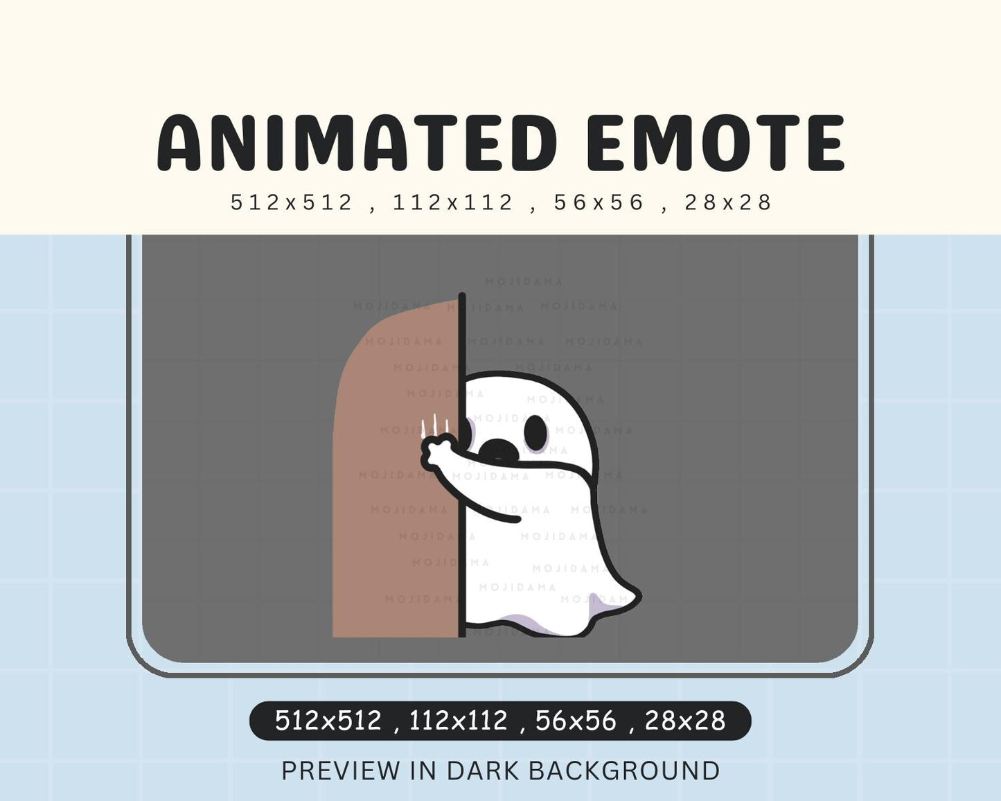 Animated Halloween Ghost Twitch Emote: Spooky Scratch (Digital Download