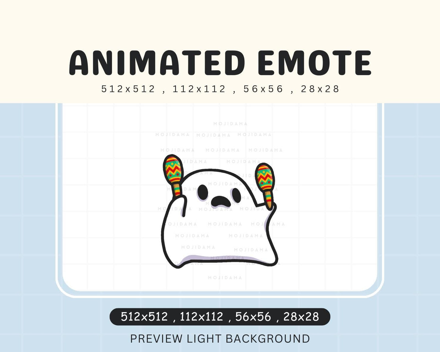 Ghost Halloween Dancing Emotes Twitch Animated Funny Spooky Dance Chibi Emote Cute Kawaii Vtuber Live Stream Gaming Kick Discord Youtube