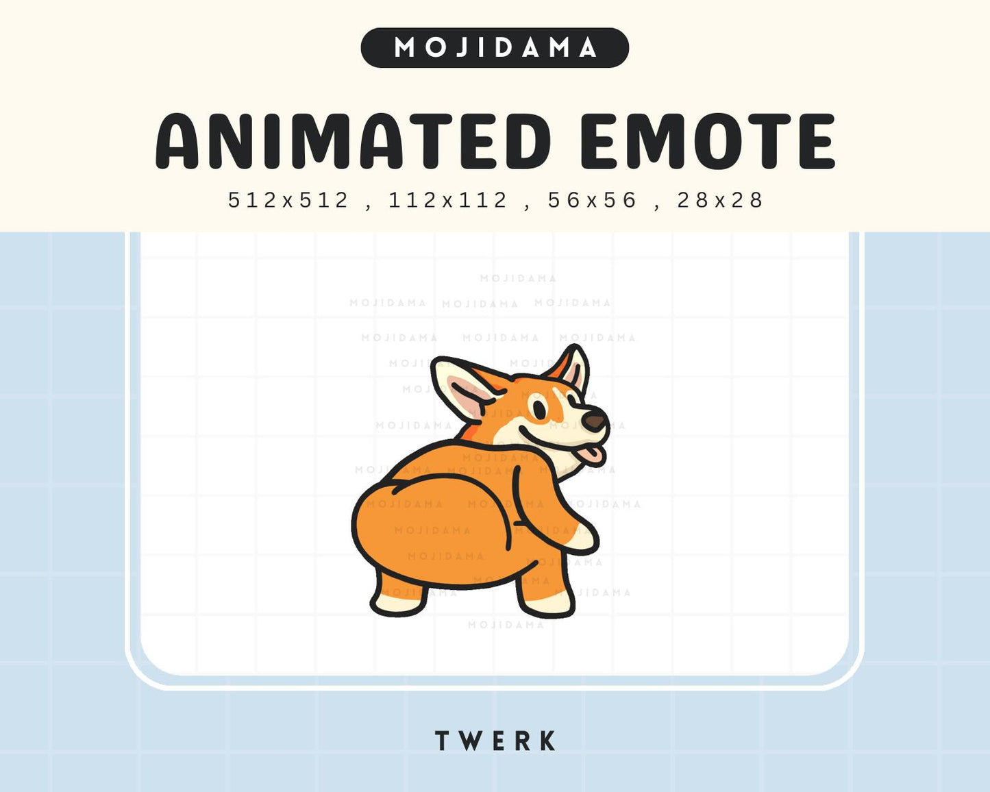 Animated Corgi Twerking Emote: Chibi Puppy Twitch Stream (Digital Download)