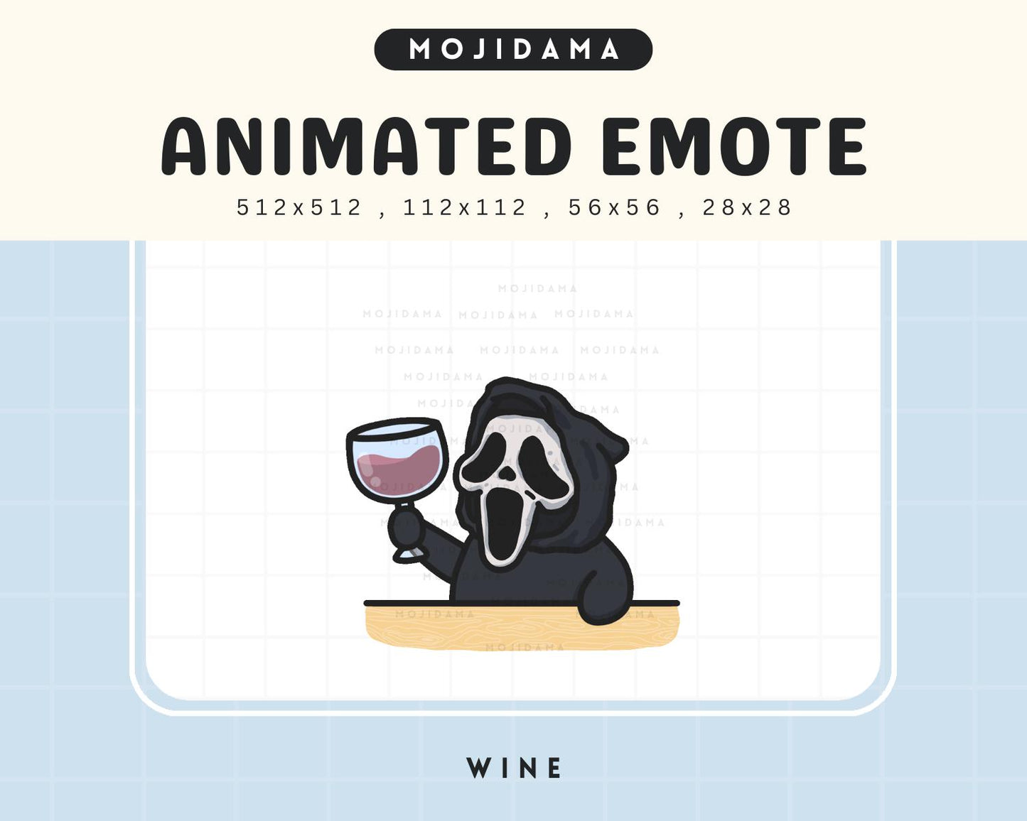 Animated Ghost Wine Emote: Halloween Cheers for Twitch, Discord, YouTube (Digital Download)