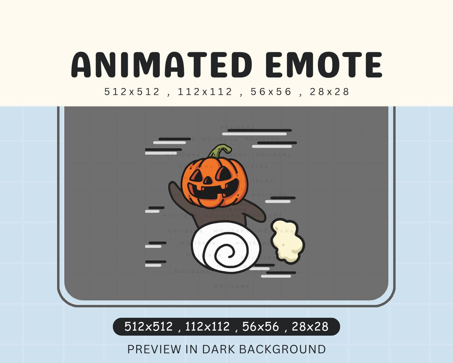 Pumpkin Halloween Run Emotes Twitch Spooky Ghost Scary Animation Speed Running Fast Away Emote Vtuber Animated Live Stream Discord Youtube