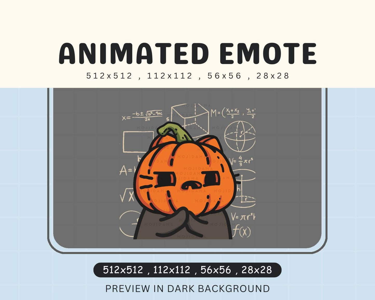 Pumpkin cat Halloween Emotes Twitch Sneaky Spooky Ghost Scary Animated Emote Animation Vtuber Live Stream Gaming Discord Youtube Obs Emot