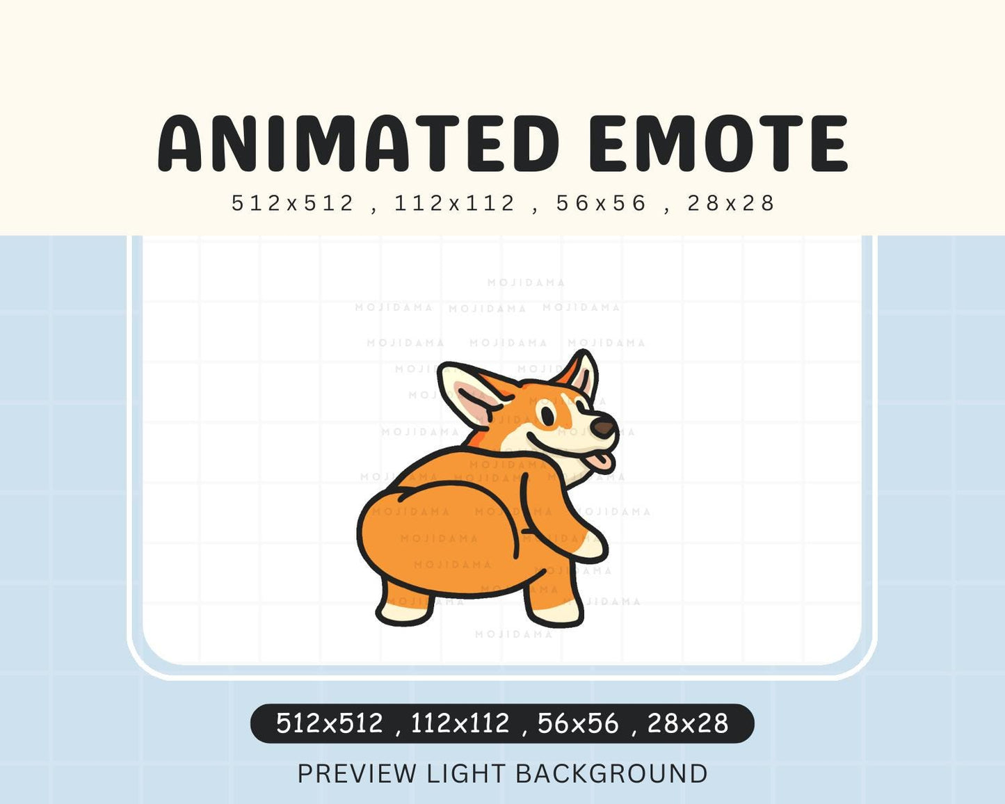 Animated Corgi Twerking Emote: Chibi Puppy Twitch Stream (Digital Download)