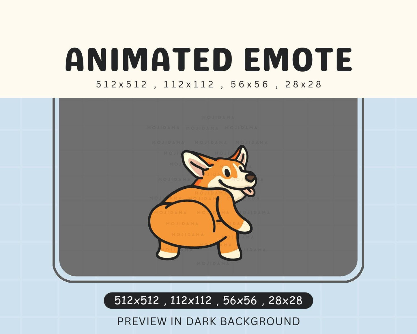 Animated Corgi Twerking Emote: Chibi Puppy Twitch Stream (Digital Download)