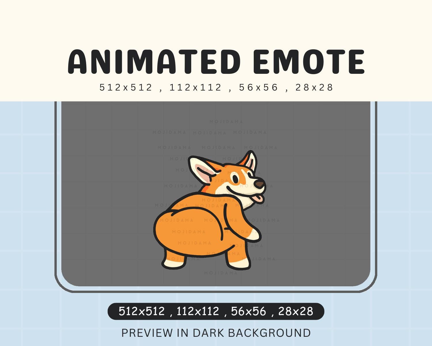 Animated Corgi Twerking Emote: Chibi Puppy Twitch Stream (Digital Download)