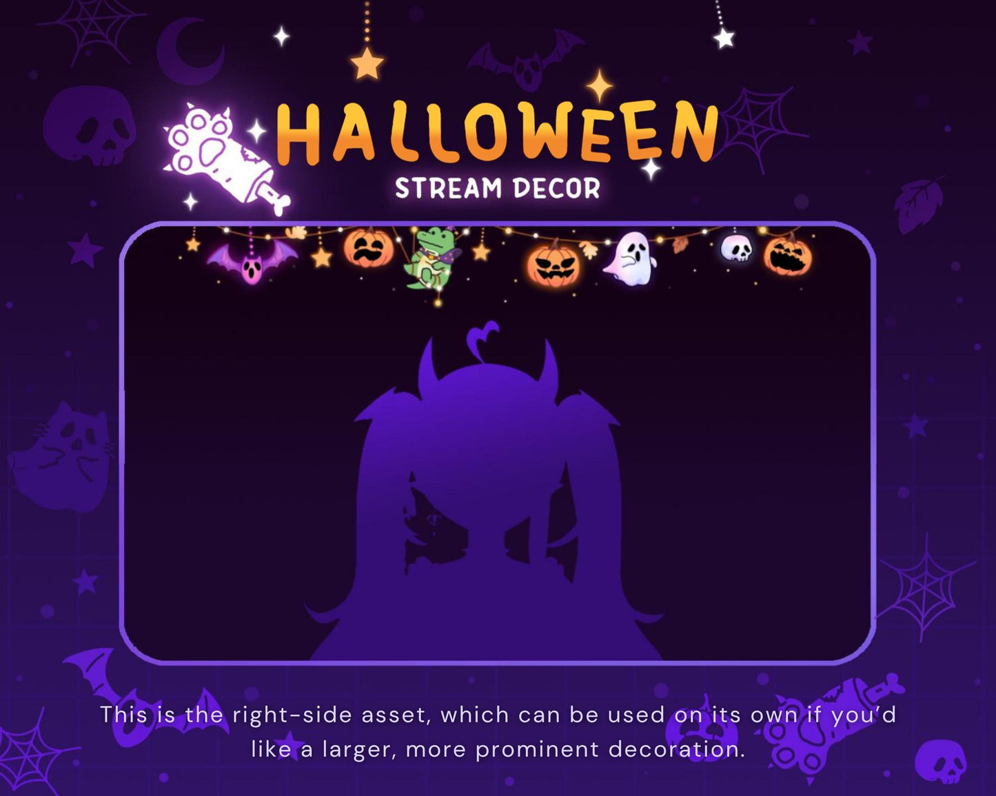 Crocodile Halloween Twitch Decoration Stream: Animated Cute Pumpkin Streamer Vtuber