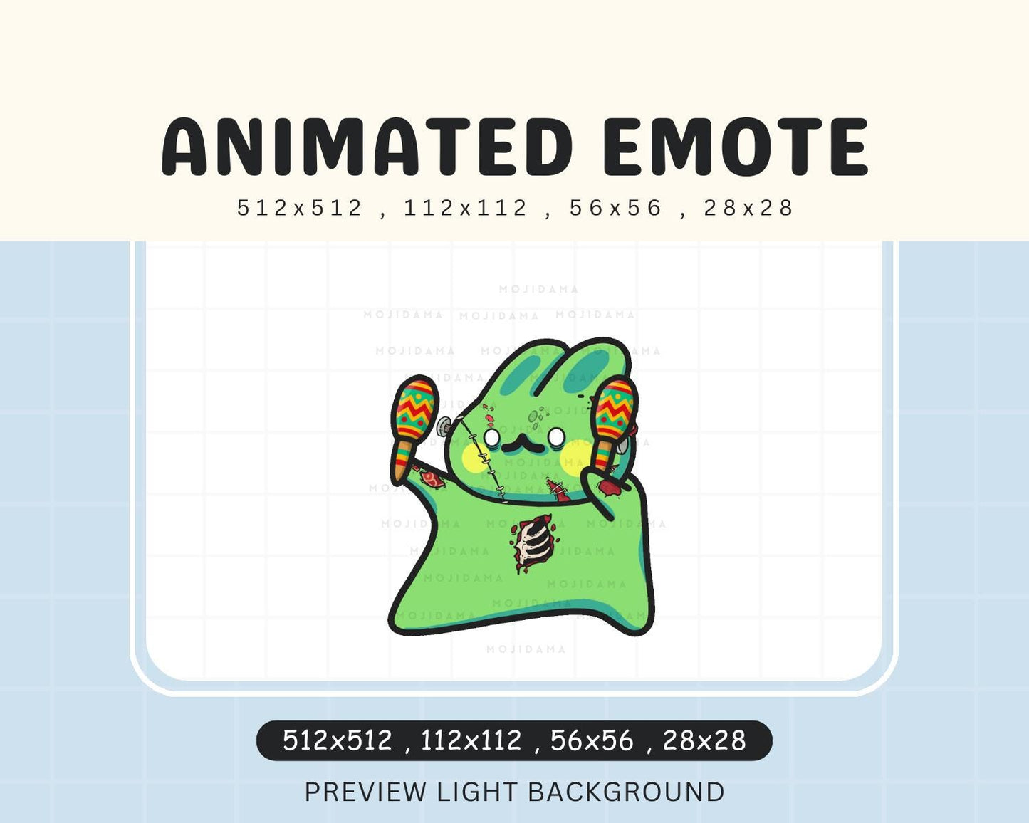 Bunny Dance Emotes Twitch Halloween Animation: Cute Rabbit Ghost Vtuber Livestreaming