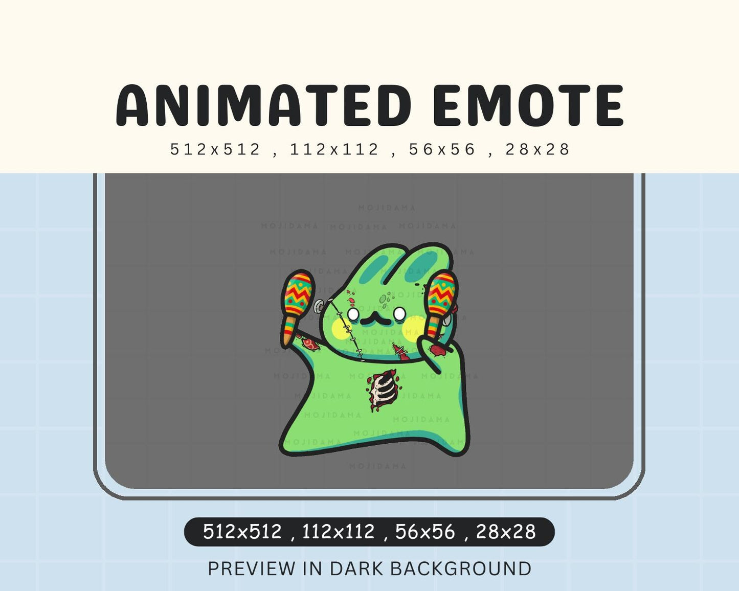 Bunny Dance Emotes Twitch Halloween Animation: Cute Rabbit Ghost Vtuber Livestreaming