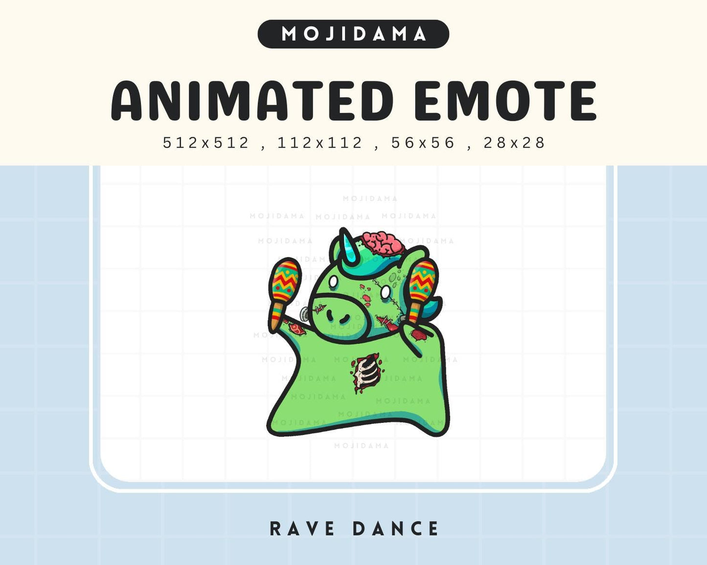 Halloween Unicorn Dance Emotes: Ghost Cute Animated Twitch Emotes Streaming Vtuber
