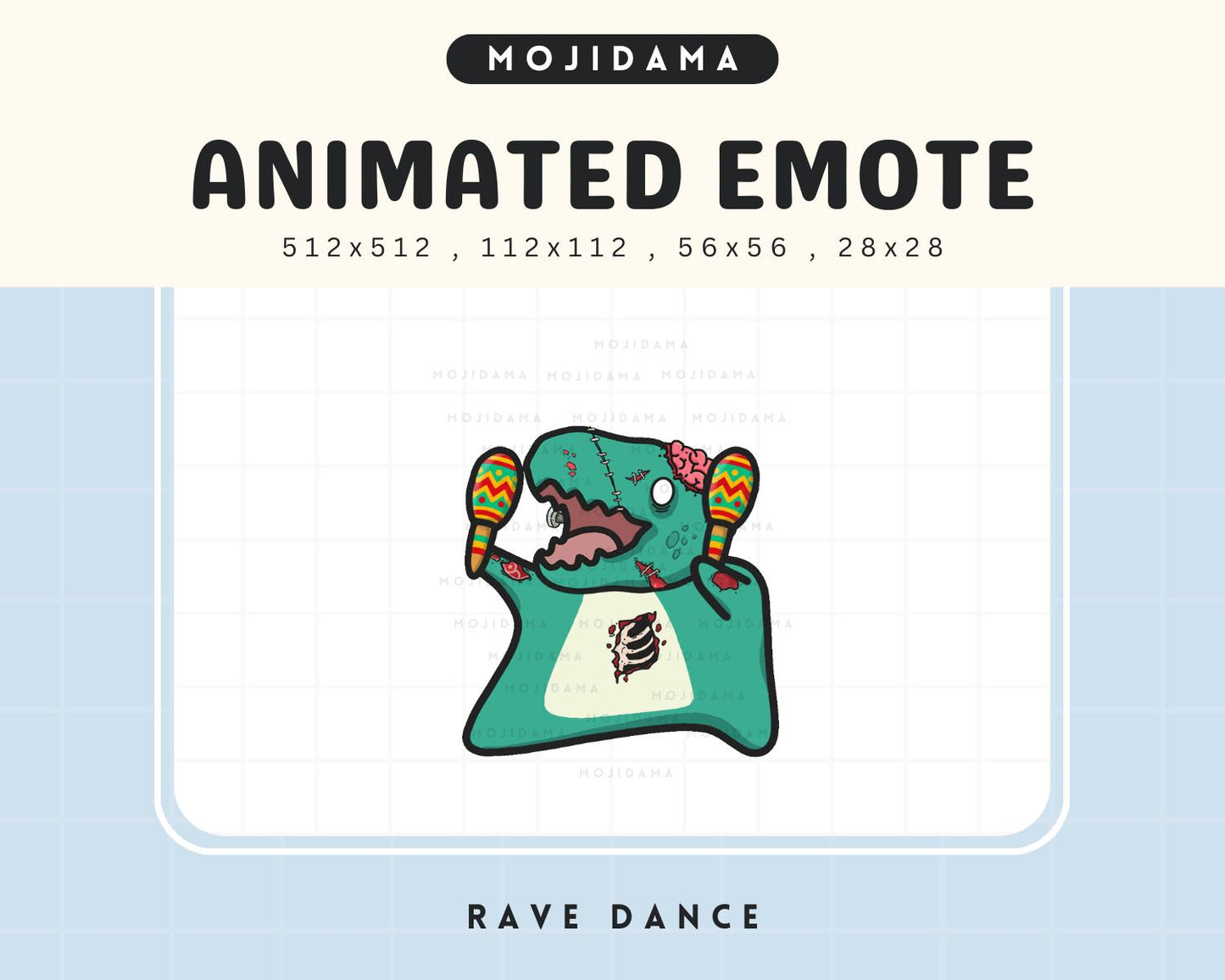 T-Rex Halloween Dance Emotes: Cute Dinosaur Animated Twitch Streaming Vtuber