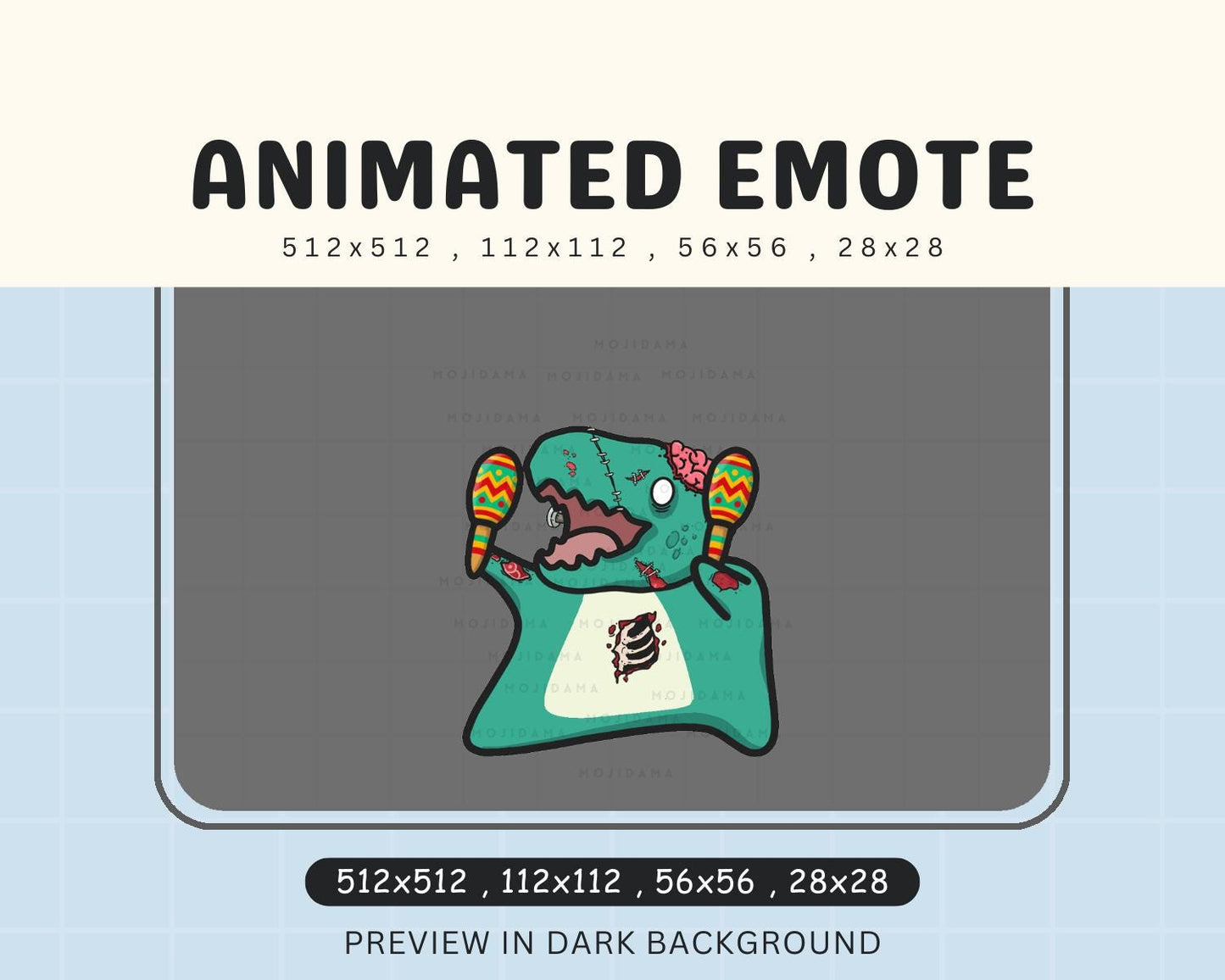 T-Rex Halloween Dance Emotes: Cute Dinosaur Animated Twitch Streaming Vtuber