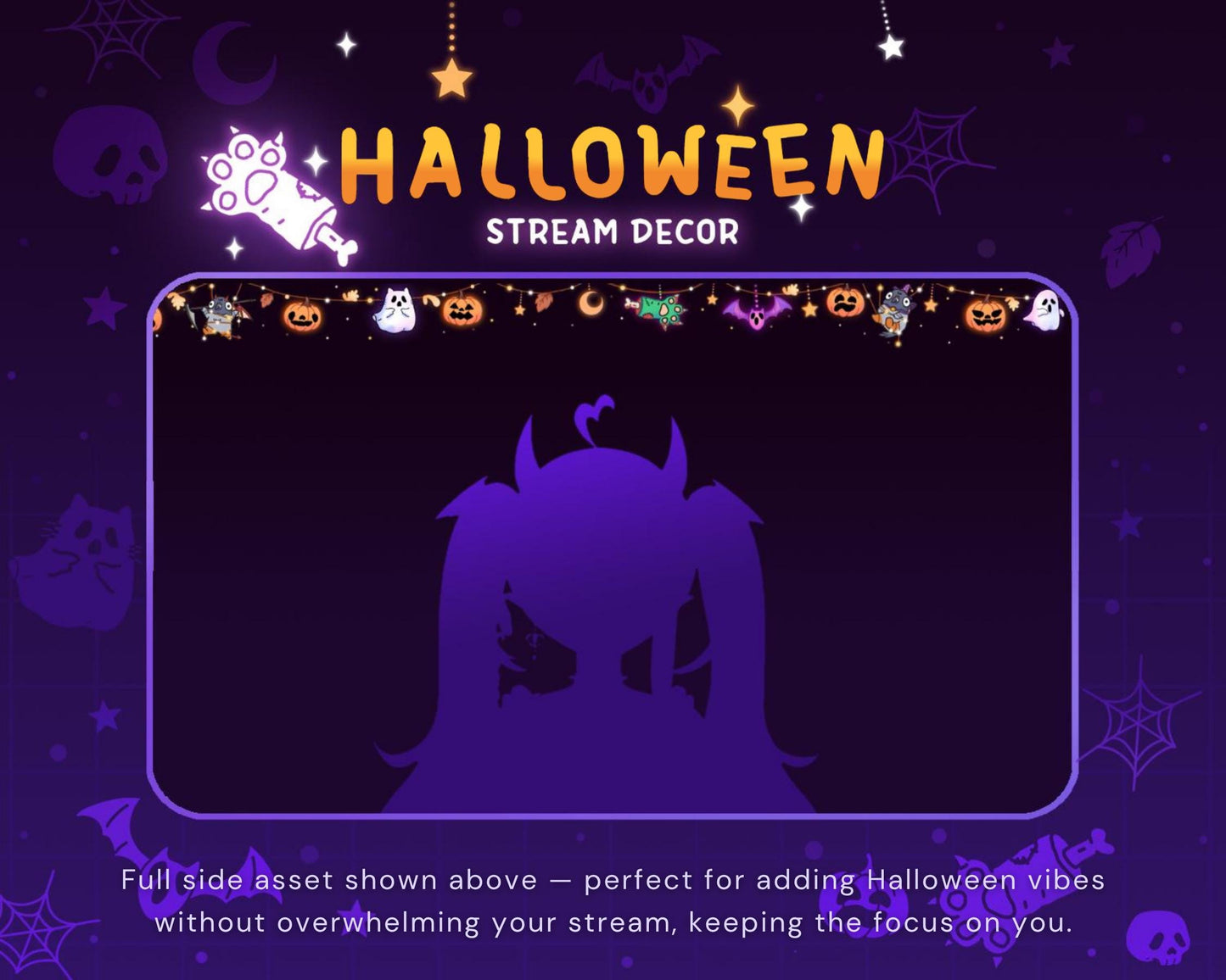 Halloween Twitch Pigeon Decoration Stream: Animated Cute Pumpkin Ghost Streamer Vtuber