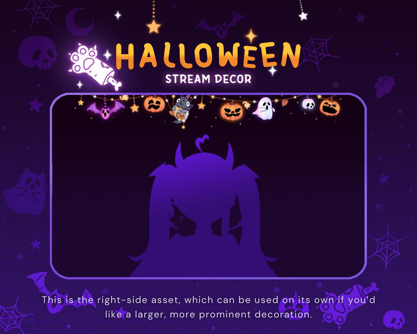 Halloween Twitch Pigeon Decoration Stream: Animated Cute Pumpkin Ghost Streamer Vtuber