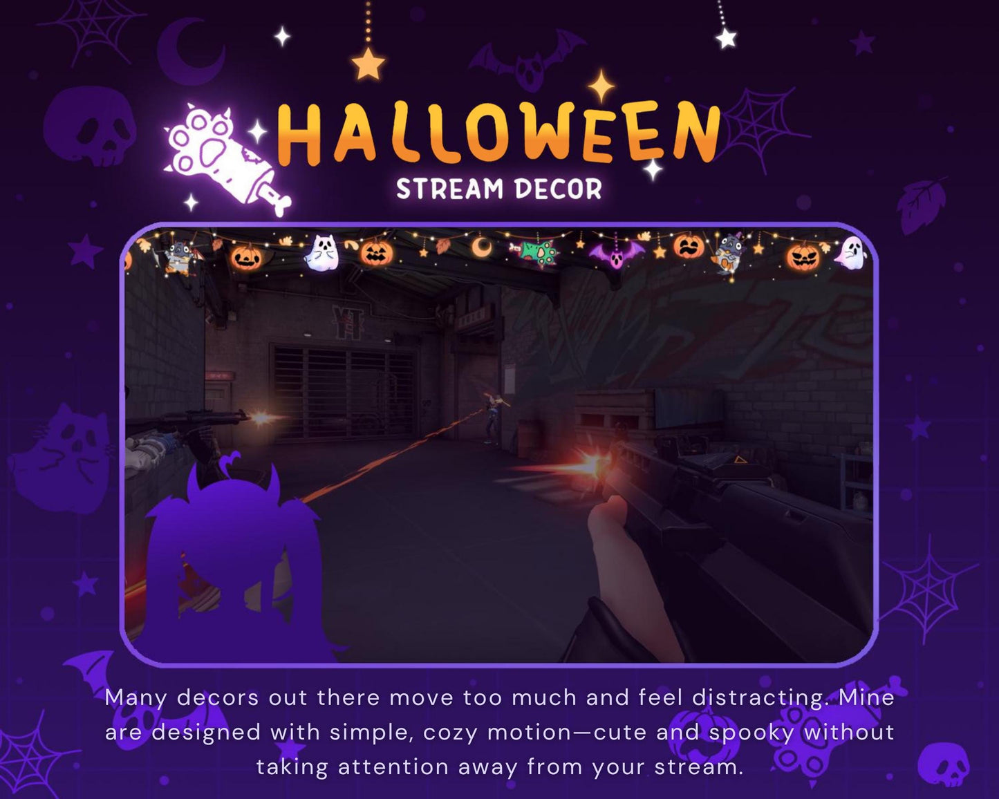 Halloween Twitch Pigeon Decoration Stream: Animated Cute Pumpkin Ghost Streamer Vtuber