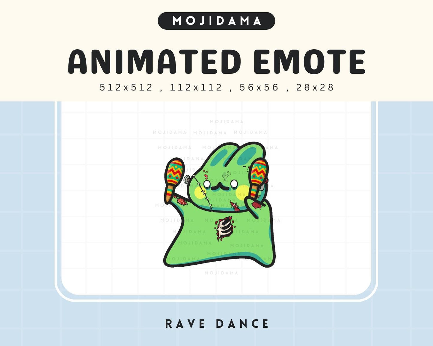 Bunny Dance Emotes Twitch Halloween Animation: Cute Rabbit Ghost Vtuber Livestreaming