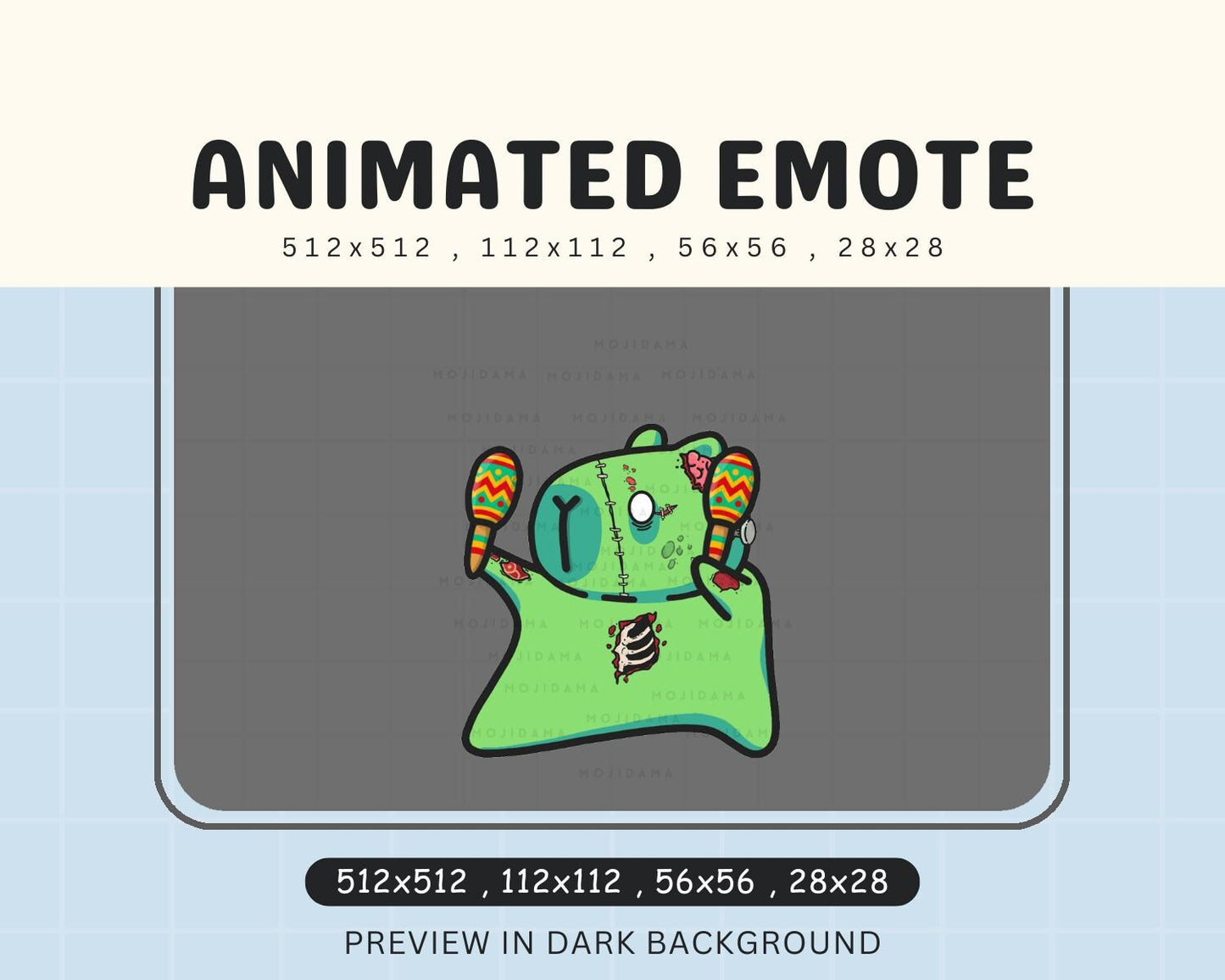 Capybara Dance Emotes Halloween Twitch: Zombie Cute Animated Vtuber Streaming