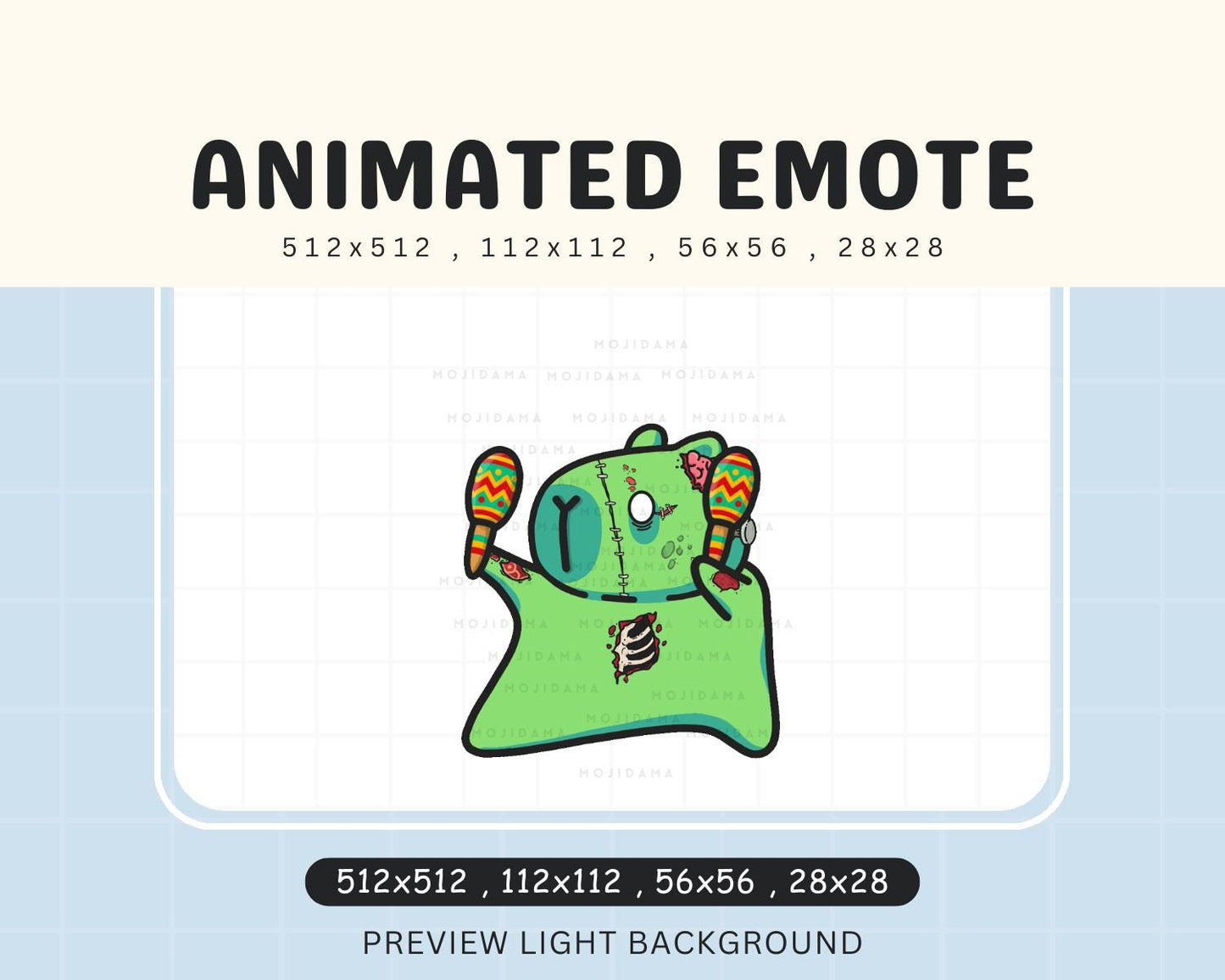 Capybara Dance Emotes Halloween Twitch: Zombie Cute Animated Vtuber Streaming