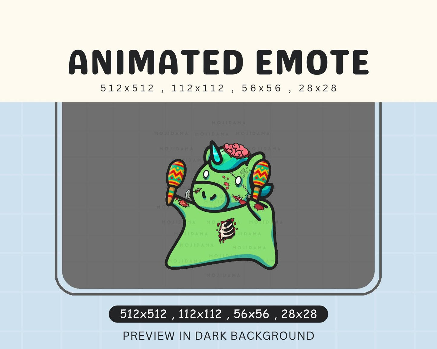 Halloween Unicorn Dance Emotes: Ghost Cute Animated Twitch Emotes Streaming Vtuber
