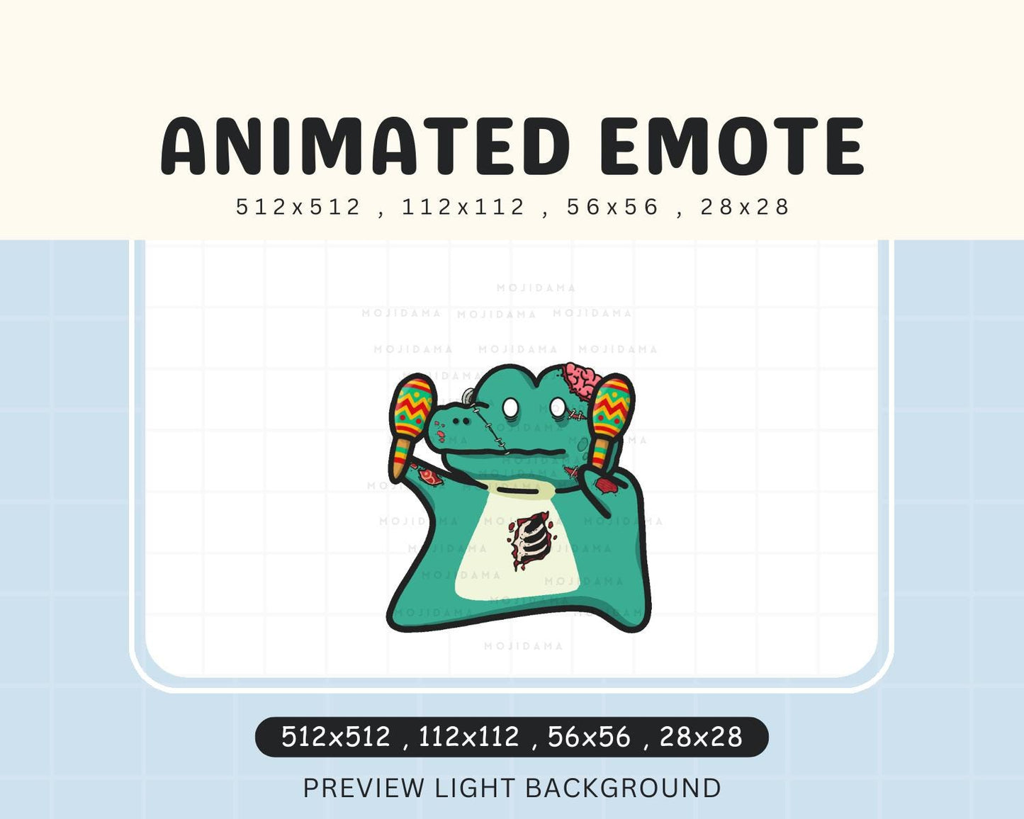 Spooky Ghost Crocodile Emotes Dance: Cute Halloween Animated Twitch Emotes Streaming