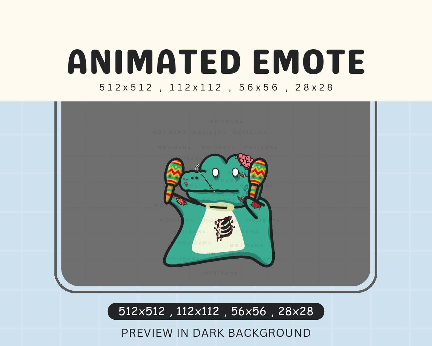 Spooky Ghost Crocodile Emotes Dance: Cute Halloween Animated Twitch Emotes Streaming