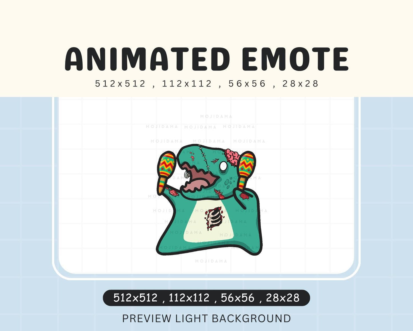 T-Rex Halloween Dance Emotes: Cute Dinosaur Animated Twitch Streaming Vtuber