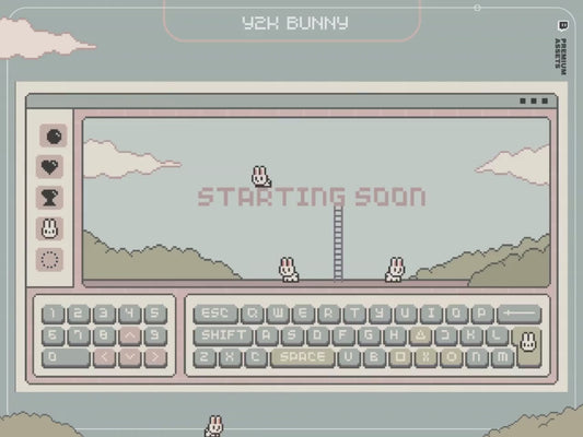 Bunny Twitch Animation Stream Overlay Animated Cute Rabbit Aesthetic Full Stream Package Lofi Stream Pack Kick Youtube Vtuber Just Chatting