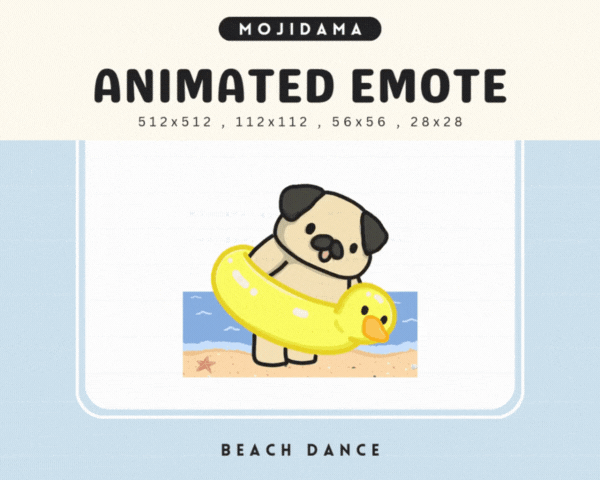 Pug Beach Dance Emotes
