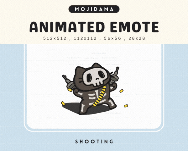 Skull Cat Shooting Emotes
