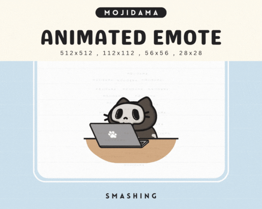 Skull Cat Smashing Emotes