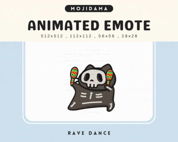 Skull Cat Rave Dance Emotes