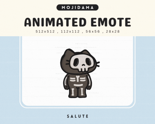 Skull Cat Salute Emotes