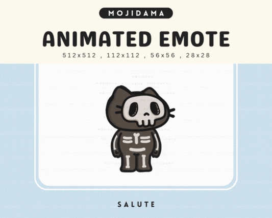 Skull Cat Salute Emotes