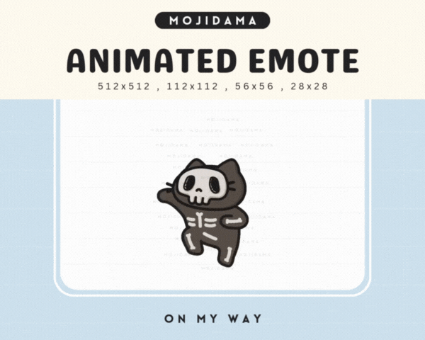 Skull Cat On My Way Emotes
