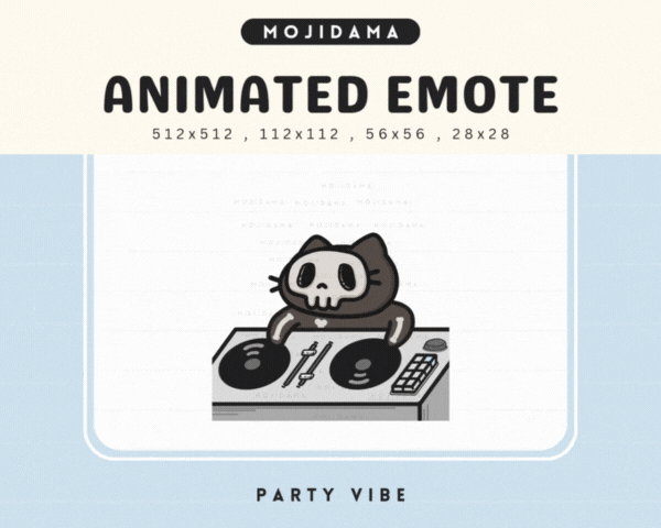 Skull Cat Party Vibes Emotes